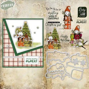 Christmas Dwarf Silicone Transparent Seal Greeting Card DIY Card Making Handbook Background Material Photo Album Decorative Seal