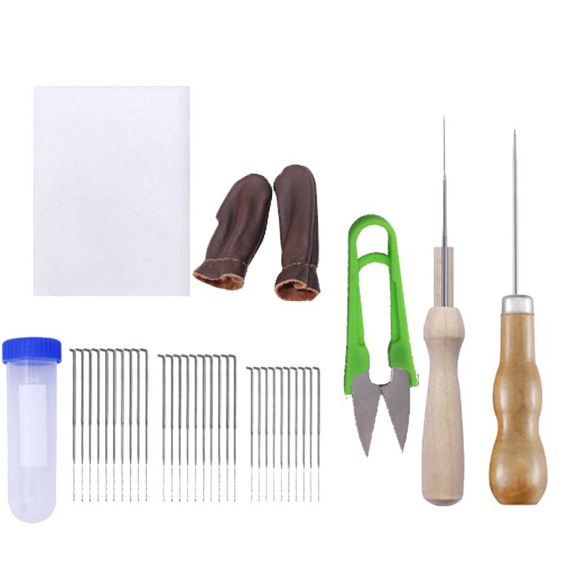 Stamping Le Wool Felt Stamping Needle Kit suit Thick Needle Medium Needle Fine Needle Very Fine Needle Handmade DIY Doll Sponge
