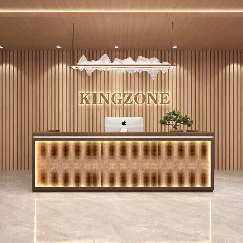 中式藤编侘寂风前台收银台茶叶店古玩店餐饮饭店民宿吧台桌接待台