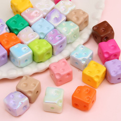 アクリルメッキ携帯電話チェーンビーズチーズブロックビーズ手作りdiy手串カラーペンダントアクセサリー