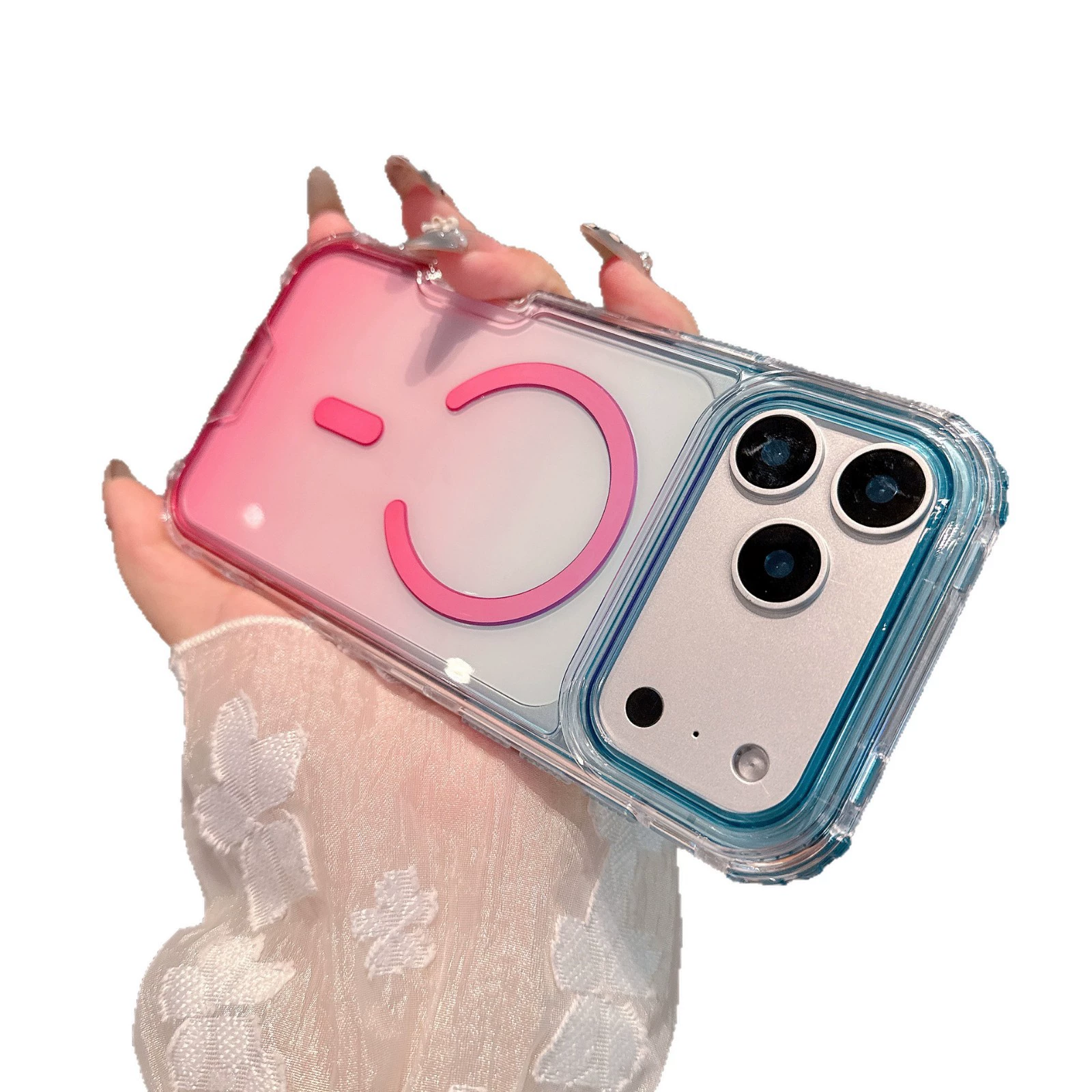 Apple, совместимый чехол для телефона, износостойкий модный iPhone 16, iPhone, 3-в-1, градиент