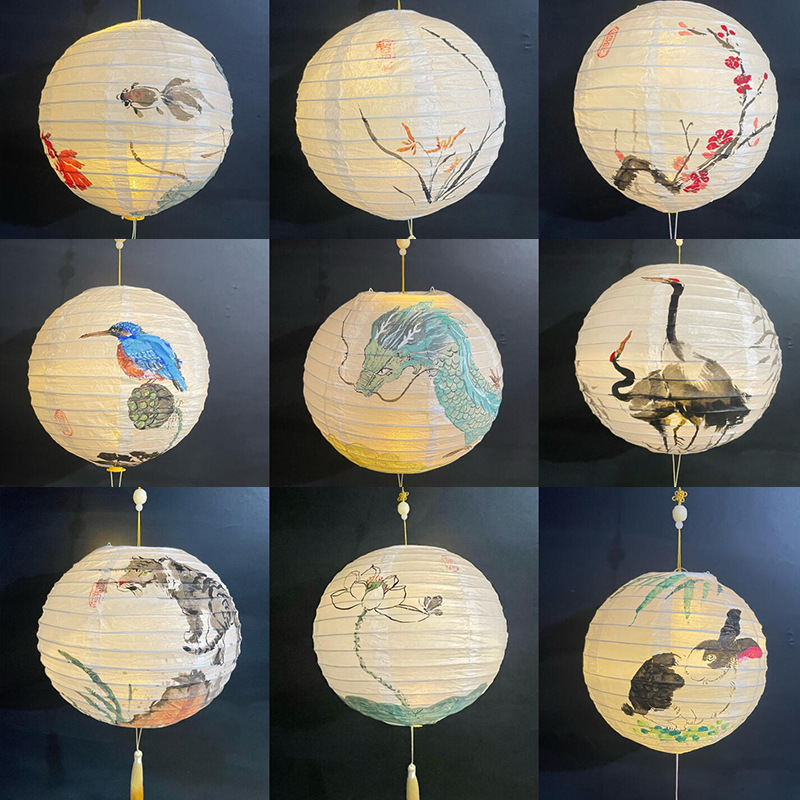 Pure White Art DIY Painting Lanterns Kidsren's Graffiti Painting Hand-Painted New Year's Day Handmade Manufacturers Wholesale