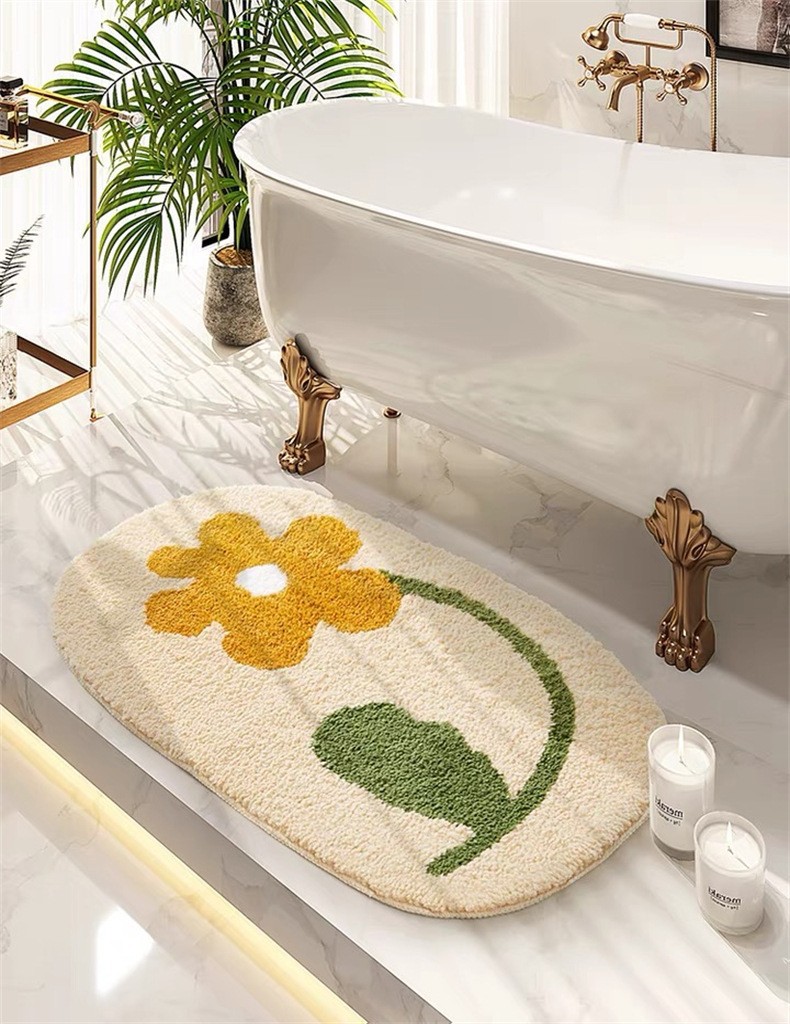 Simple Style Printed Bathroom Shower Mat Entrance Door Mat Thick Living Room Rug Kitchen Foot Mat Wholesale