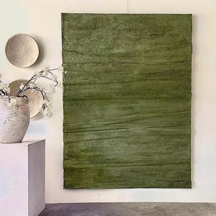 Cm. Hand-Painted Oil Painting Wabi-Sabi Style Entrance Abstract Hanging Painting Green Living Room Large Simple Stereo Texture Decorative Painting