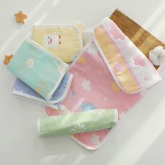 Manufacturer supplies gauze cotton children's hand wash face towel cute cartoon pattern towel face towel logo