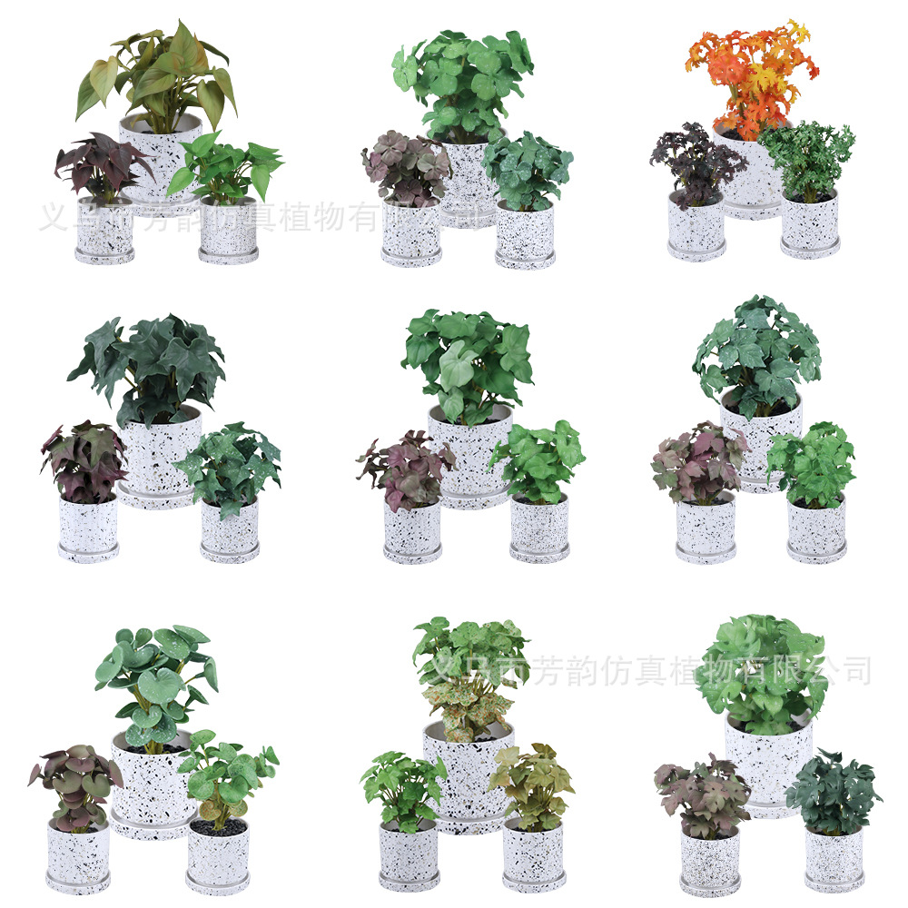 Al contado, se siente cobre y hierba, un solo bonsái, pequeños adornos de escritorio doméstico transfronterizo, simulación de macetas artificiales de plantas verdes, comercio exterior image 6