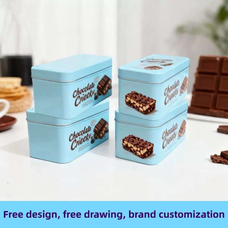 定制跨境巧克力脆脆铁盒包装烘焙食品马口铁盒糖果盒环保礼品盒