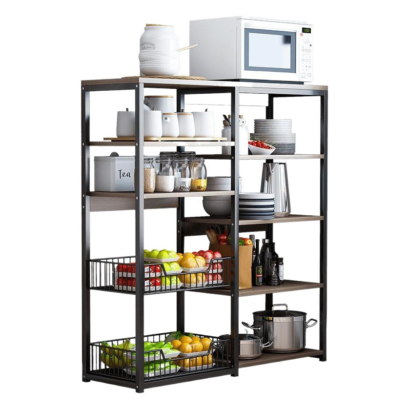 Estante de almacenamiento de cocina de pie multi-capa almacenamiento olla almacenamiento rack armario hogar cocina horno microondas estante de verduras image 1