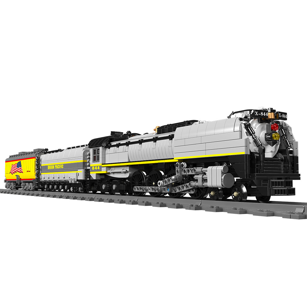El tren de la estrella 12031 unido Pacífico UP844 locomotora de vapor puzzle de ensamblaje de bloques modelo de juguete eléctrico