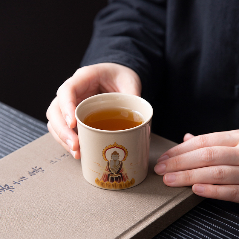 カップレトロ草木灰無相敦煌主人杯陶磁器家庭用工夫茶器個人お茶専用品茗|undefined