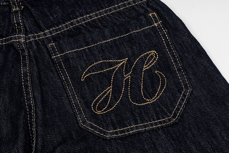 Unisex Vintage American Style Denim Capri Pants With Multi-Pockets, Relaxed Fit Straight Leg Wide Cuff For Summer_viptrois.com