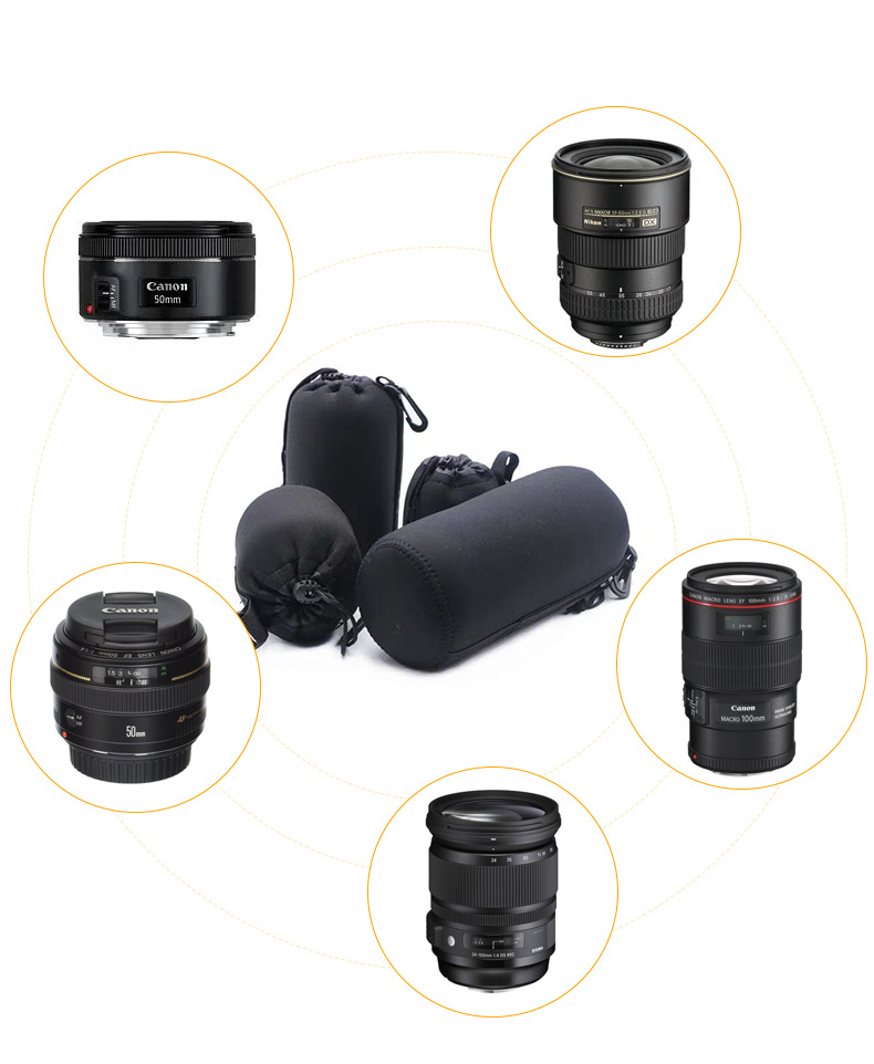 3MM潜水料相机镜头套减震保护套镜头筒四件套相机镜头套源头厂家