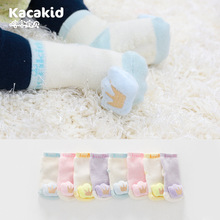 批发kacakid秋冬童袜 皇冠公仔毛圈短袜婴幼儿铃铛保暖加厚地板袜