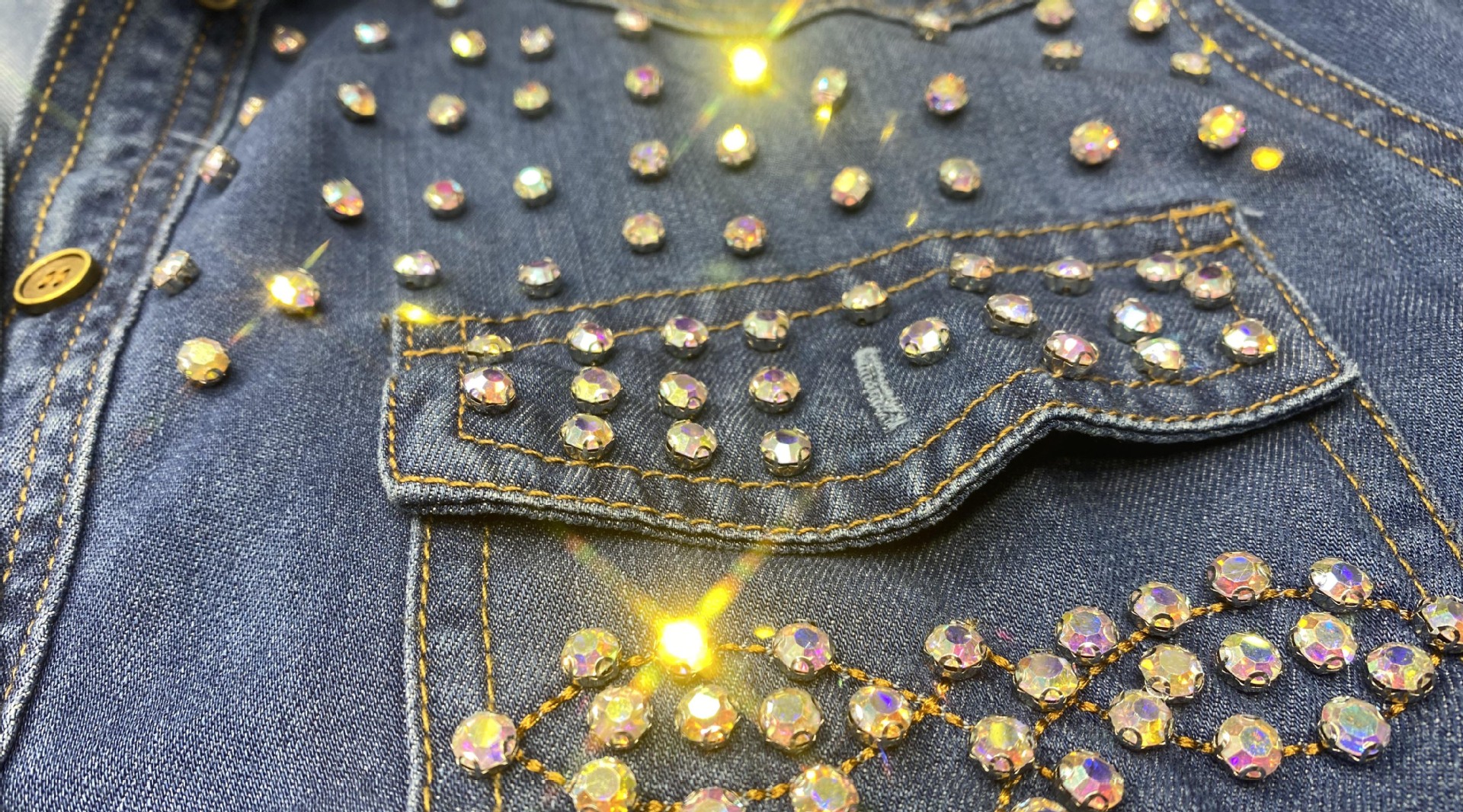 Damen Denim Bluse Langarm Mit Perlen Für Den Herbst Modisch_voghion.com