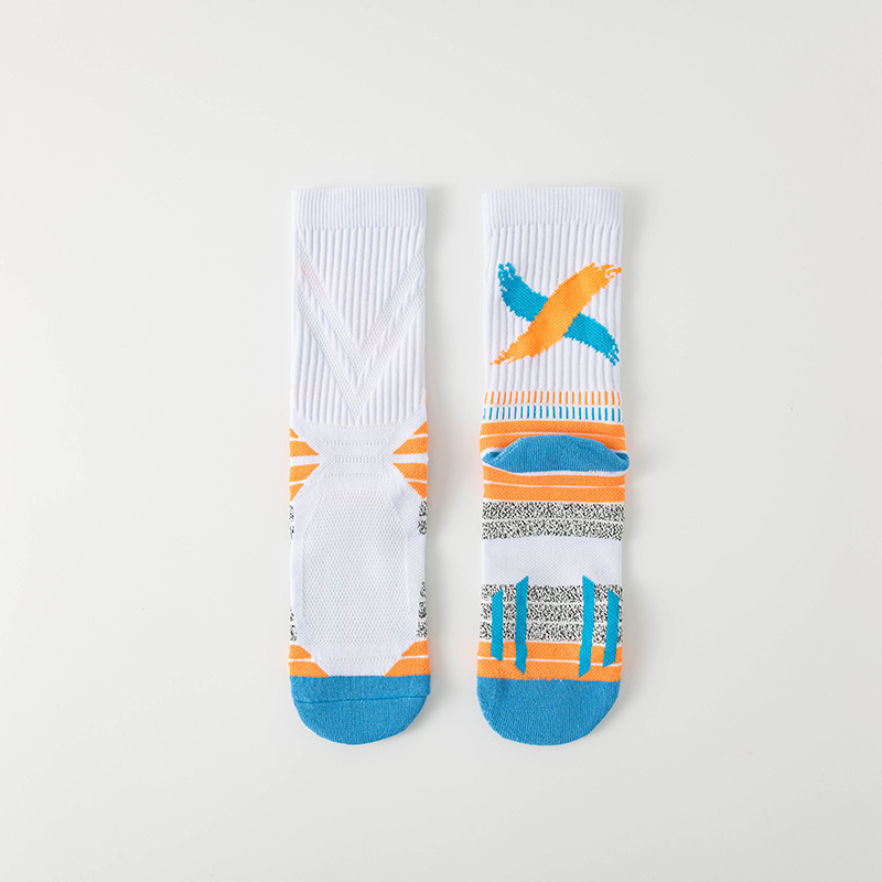 Blanco, naranja y azul