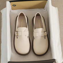 威威女郎 723-3法式圆头一脚蹬勃肯鞋软底单鞋女平底乐福鞋女秋季