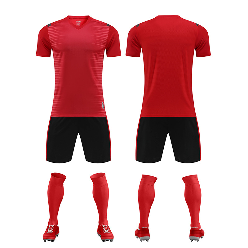 Traje de futbol Traje de competición al aire libre para hombres Traje de entrenamiento transpirable de manga corta que absorbe el sudor Camiseta de fútbol para estudiantes Número de impresión