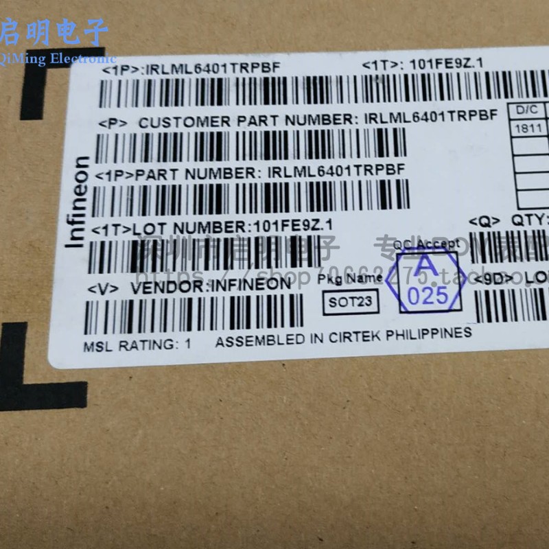全新原装 IRLML6401TRPBF 丝印F 贴片SOT-23 P沟道 MOS场效应管