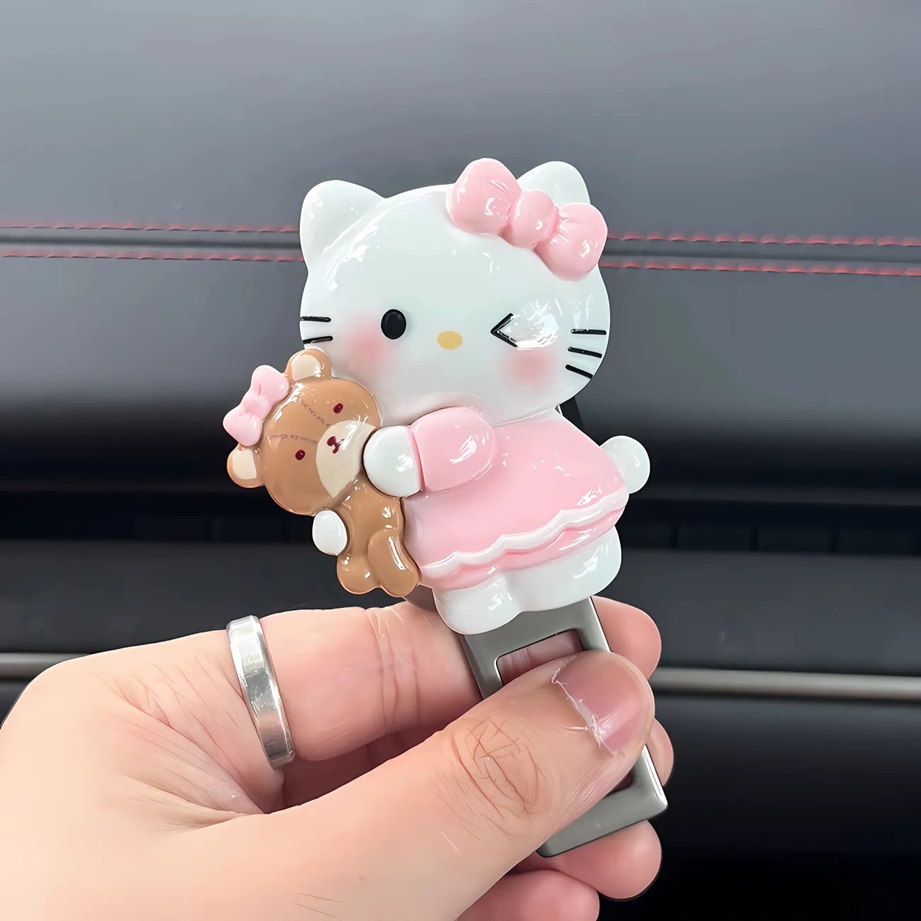 Hellokitty Car Seat Belt Plug-In Buckle Plug Hello Kitty Car Seat Belt Extension Holder Decoration