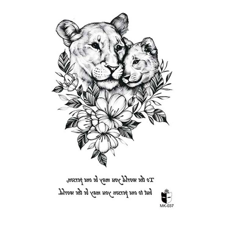 Animal blanco y negro desechable pegatinas de tatuaje belleza pegatinas de tatuaje moda estética patrón de personalidad dama pegatinas de tatuaje