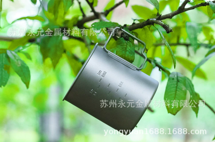 Pure titanium water cup foldable water cup portable outdoor cup can boil water camping titanium cup single layer cup