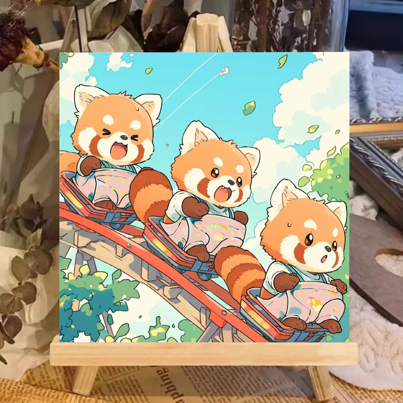 子猫デジタル油絵 diy 着色かわいい漫画動物手作り子供のシンプルな油絵装飾卸売|undefined