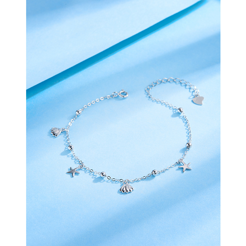 925 plata esterlina estrella Shell pulsera femenina verano luz lujo nicho diseño temperamento de alta calidad pulsera joven