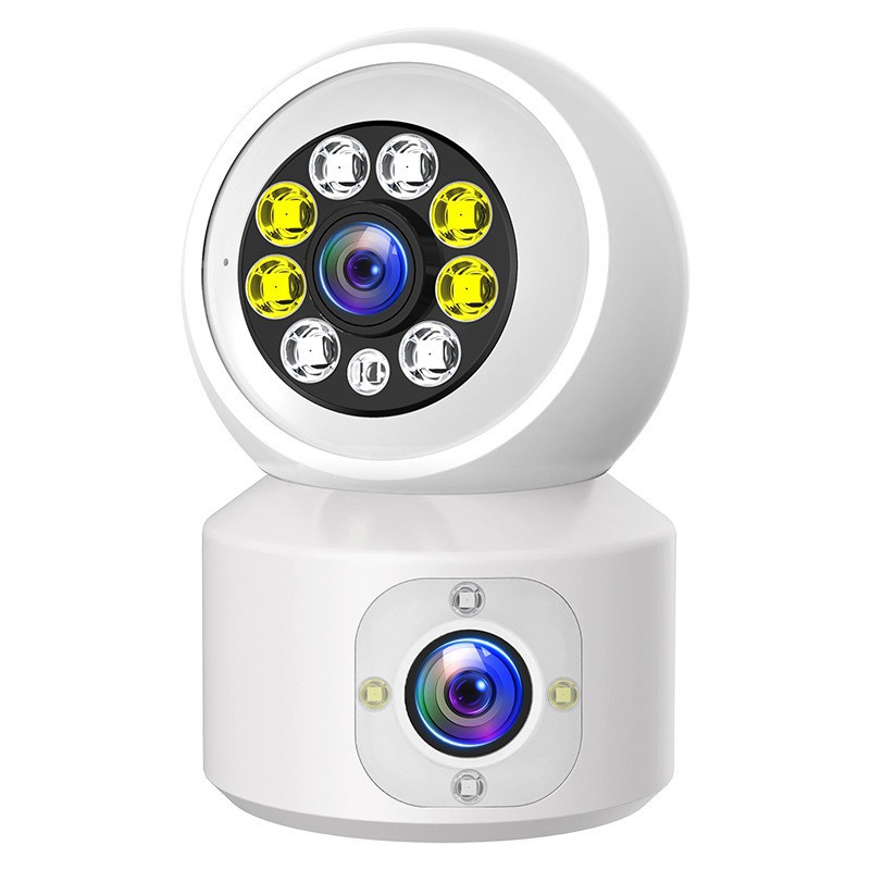 Monitoreo de cámara inteligente, monitor doméstico 360, visión nocturna, cámara HD, pantalla dual, WiF inalámbrico para interiores
