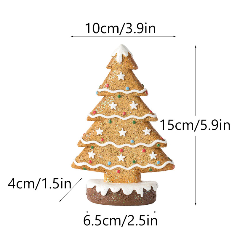 国境を越えた新製品クリスマス装飾姜餅クリスマスツリービスケットのデスクトップ装飾創造的なシーンに樹脂装飾を配置する|undefined
