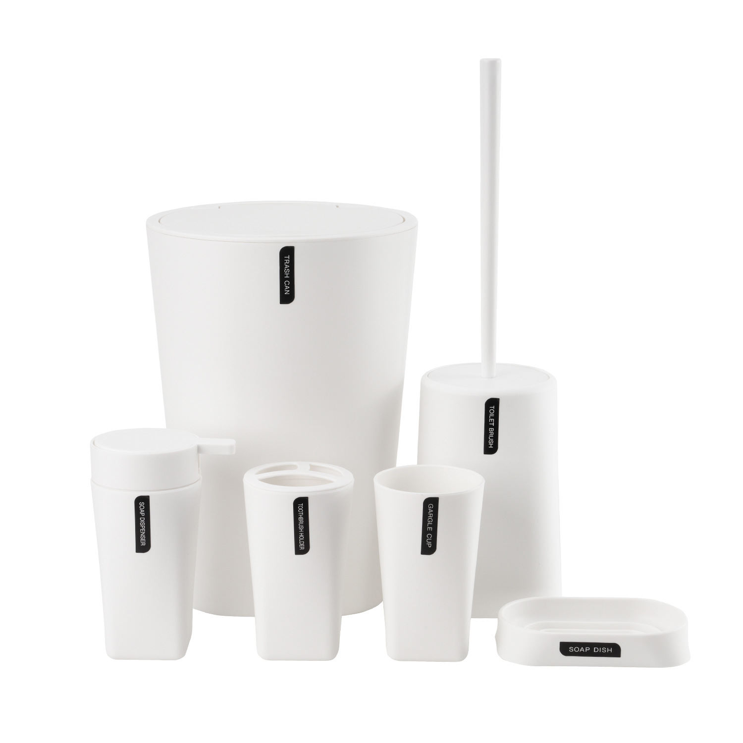 artículos de baño con cubierta set de seis piezas enjuague bucal local redondo cepillo de dientes caja de jabón de almacenamiento set de lavado de baño