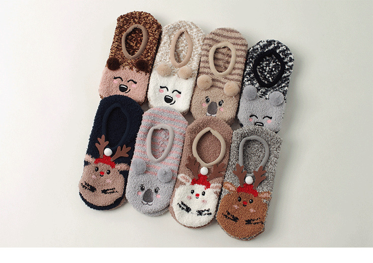 Women's Japanese Style Animal Cartoon Acetate Fibre Coral Fleece Ankle Socks A Pair display picture 1