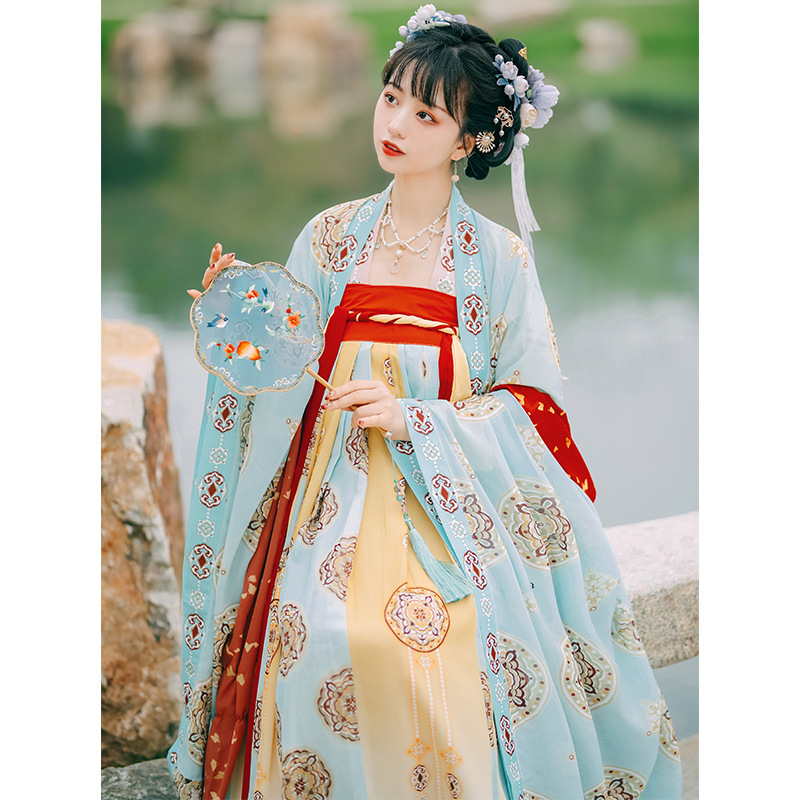 Pet Princess Hanfu Women's Summer Thin Restoration Tang Style Tang Style Chest-length Big Sleeve Shirt Chinese Style Full Set