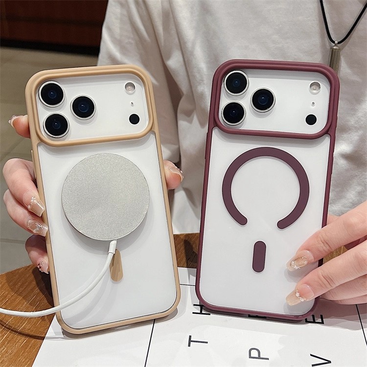 高级简约无线磁吸适用iPhone15苹果16promax手机壳13保护套14防摔