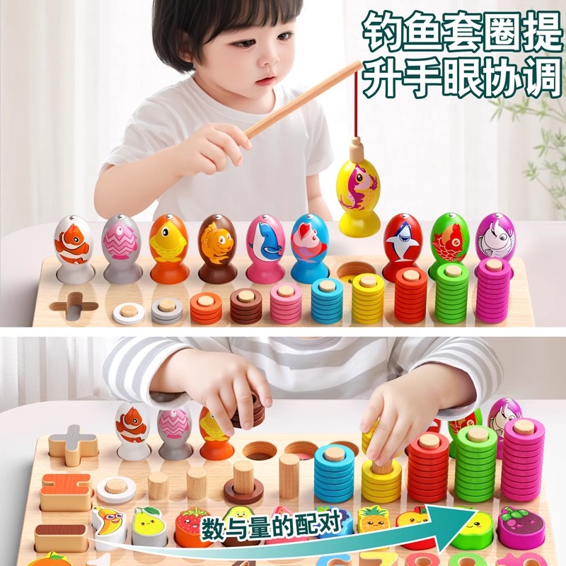 Juguetes de rompecabezas de bloques de construcción para niños de 1 a 3 años, niños y niñas, bebés Montessori, rompecabezas de educación temprana, uso práctico del cerebro