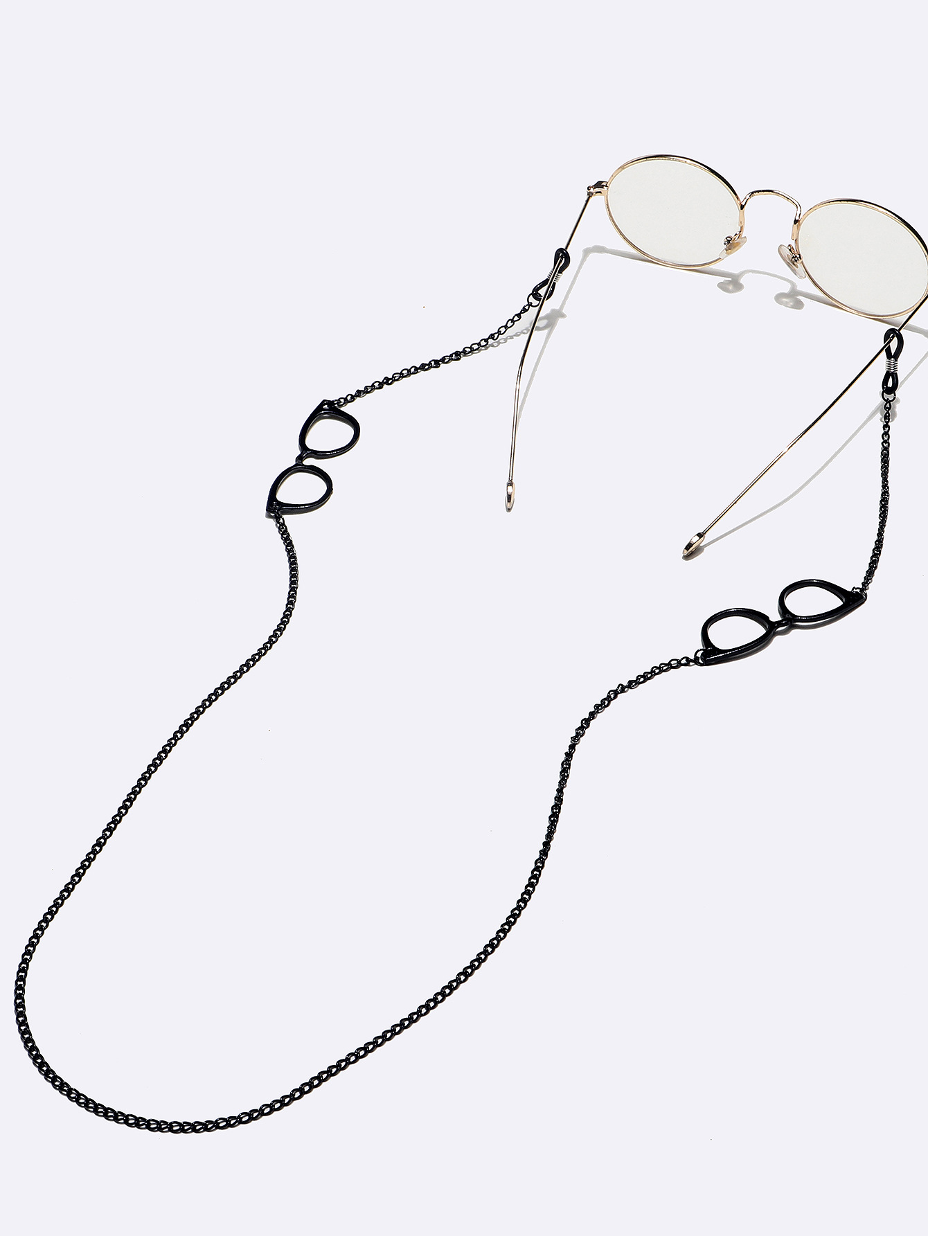 Fashion Metal Black Solid Color Glasses Chain Wholesale Nihaojewelry display picture 1