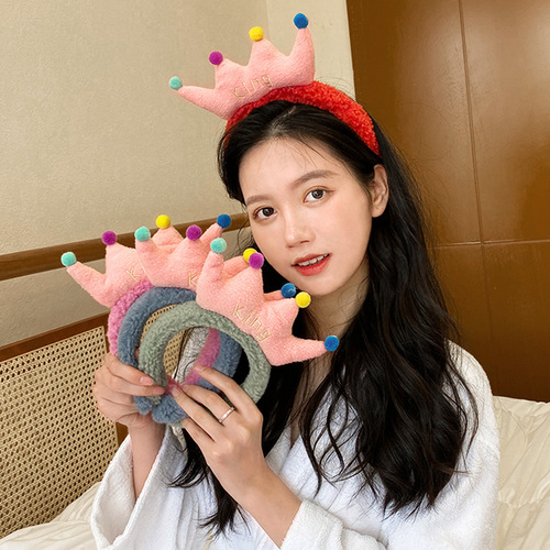 Hairbands for face washing, wholesale women's sweet hair bundles, Korean cute hairbands, plush non-slip headbands, hairpins and headgear