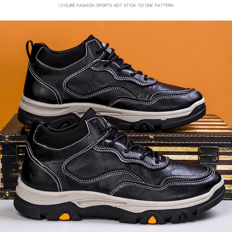 Zapatillas de cuero casuales para hombres transfronterizos para hombres Zapatos de senderismo al aire libre para hombres ligeros para hombres Zapatos de senderismo de comercio exterior para hombres