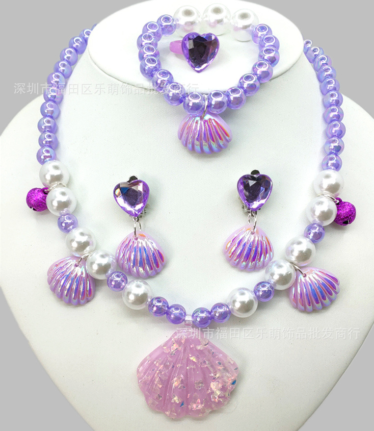 보라색 조개 벨 12개 5개