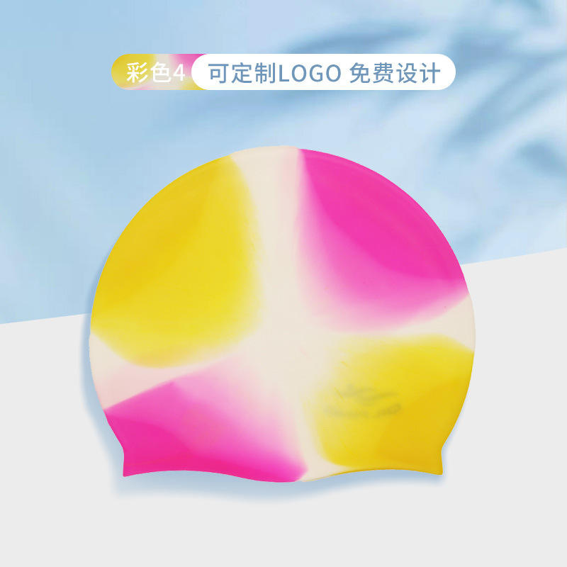 Sombreros de natación para adultos y niños impermeables universales sombreros de silicona 50g logotipo imprimible sin estrangulamiento sombreros de natación fabricantes al por mayor