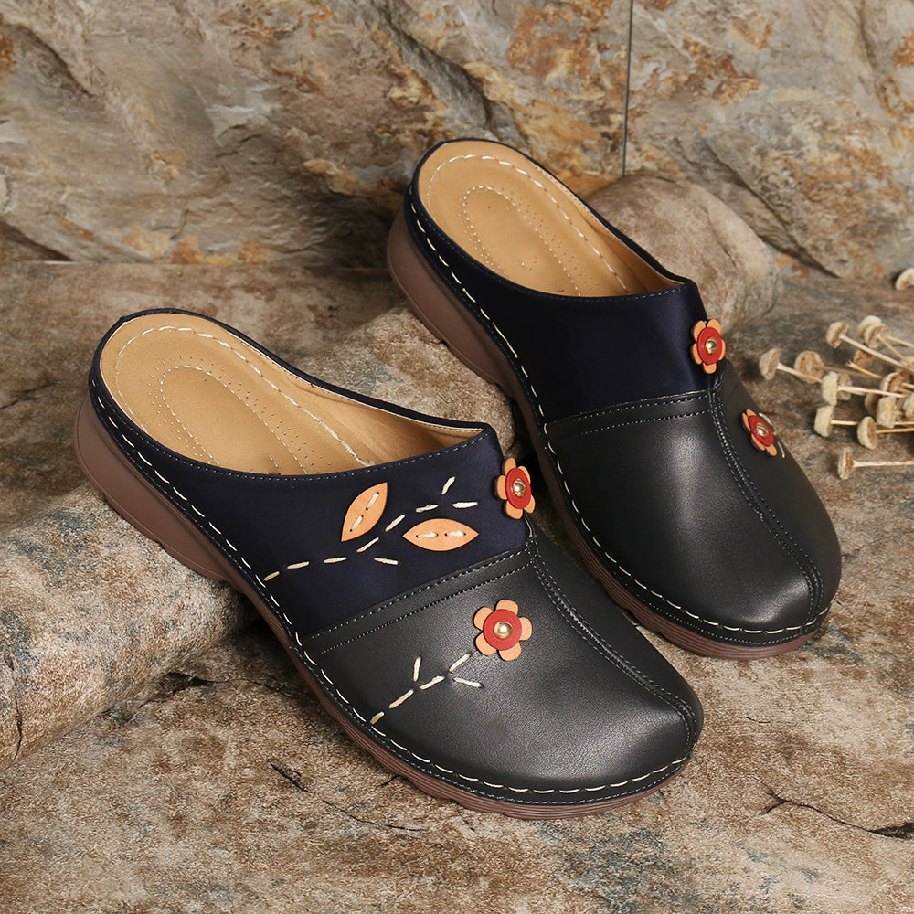 2021 летняя новая женская обувь для трансграничной внешней торговли, европейские и американские женские сандалии больших размеров, женские толстые тапочки на Цветочной танкетке