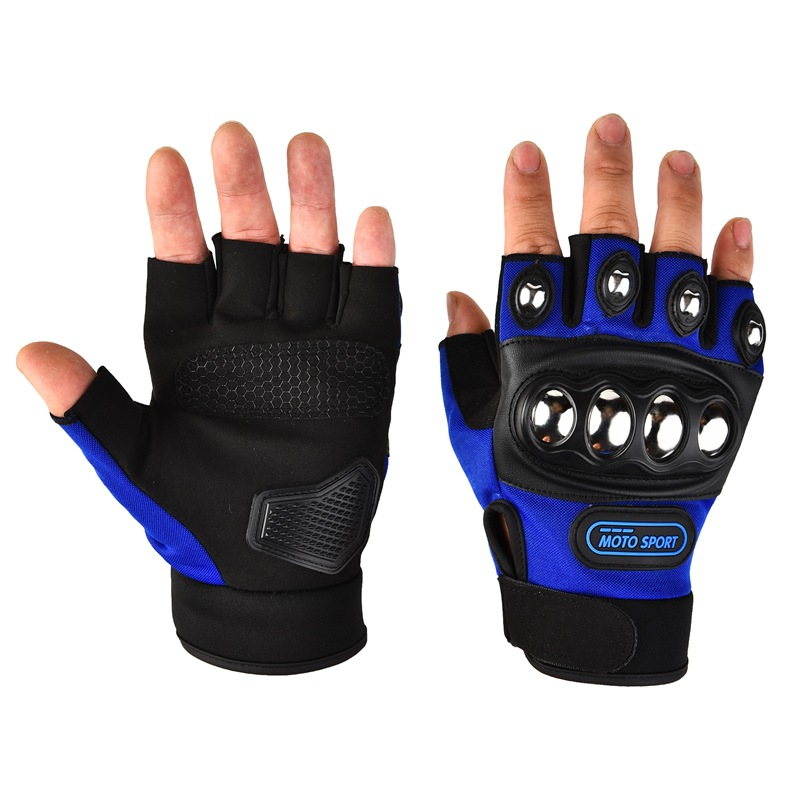 Verano medio dedo guantes de motocicleta montar medio dedo ventilación locomotora de carreras antideslizante anti-caída guantes de locomotora para hombres