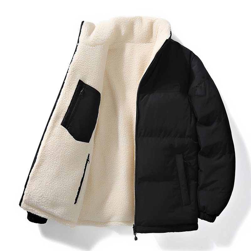 Abiti imbottiti in cotone double face in lana d'agnello per uomo e donna, giacche imbottite in cotone autunnali e invernali_voghion.com