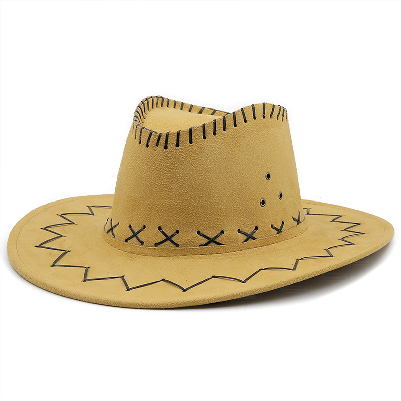 Western Cowboy Straw Hat Casual Chicken Skin Fleece Cowboy Hat Wholesale display picture 10