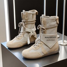 2025秋新款中筒复古户外工装废土风透气薄款马丁靴跟高5.0CM短靴