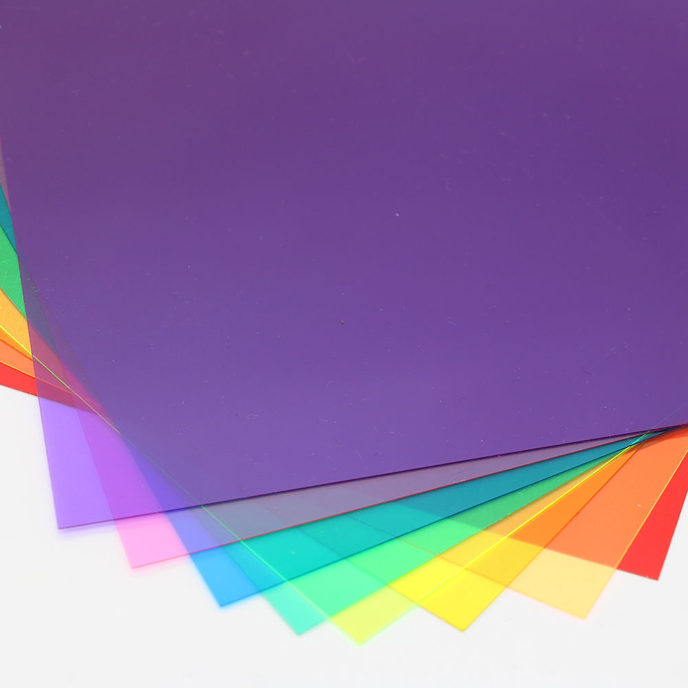 Papel de vidrio de color hecho a mano transparente DIY hoja dura transparente papel de plástico colorido para niños A4A5PVC alas papel de color