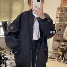 棒球服外套女春季美式嘻哈hiphop潮牌设计感小众机车服飞行员夹克