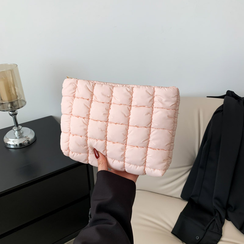Internet Celebrity Fashion Pleated Cosmetic Bag 2024 Spring New All-match Western Style Small Bag Women's Korean Style Casual Clutch Bag