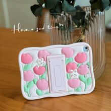 粉色兔子郁金香ipad保护套适用苹果平板电脑10.2寸2021新款10代女