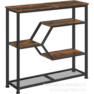 Cross-Border Console Table, Narrow Long Entryway Table, 5-Layer Thin Sofa Table with Open Storage Shelves, Easy to Assemble