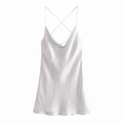 Silk Satin Backless Dress Image 5